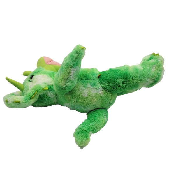 Build a Bear Triceratops Dinosaur Plush Green 19" Dino Cuddly Stuffed Animal - Picture 5 of 9